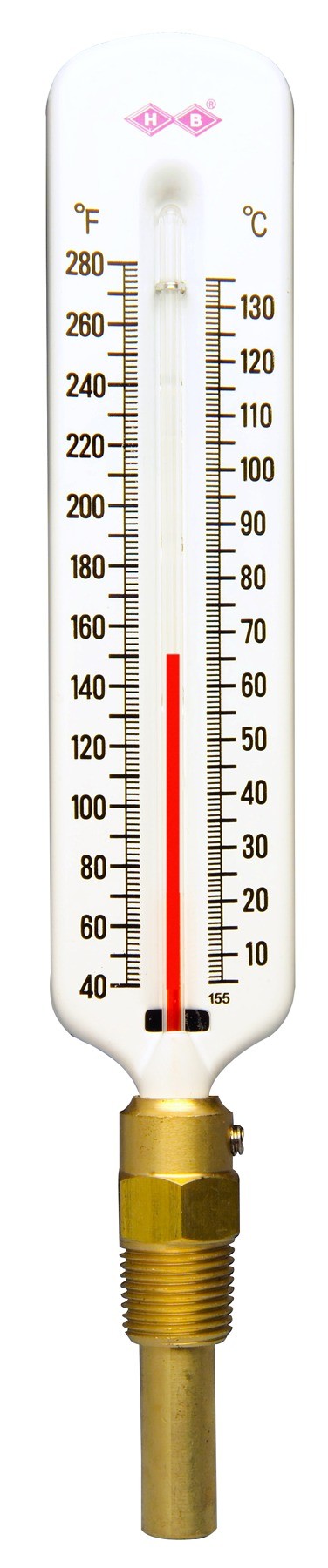 SP Bel-Art, SP Bel-Art, H-B DURAC Hot Water/Refrigerant Line  Liquid-In-Glass Angled Thermometer; 5 to 120C (40 to 260F), Steel Well,  Organic Liquid Fill