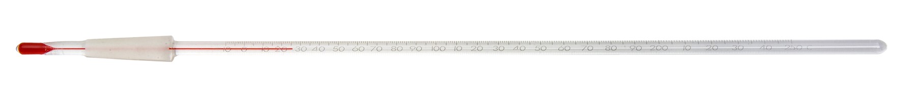 SP Bel-Art, H-B DURAC 10/30 Ground Joint Liquid-In-Glass Thermometer; -10 to 250C, 75mm Immersion, Organic Liquid Fill