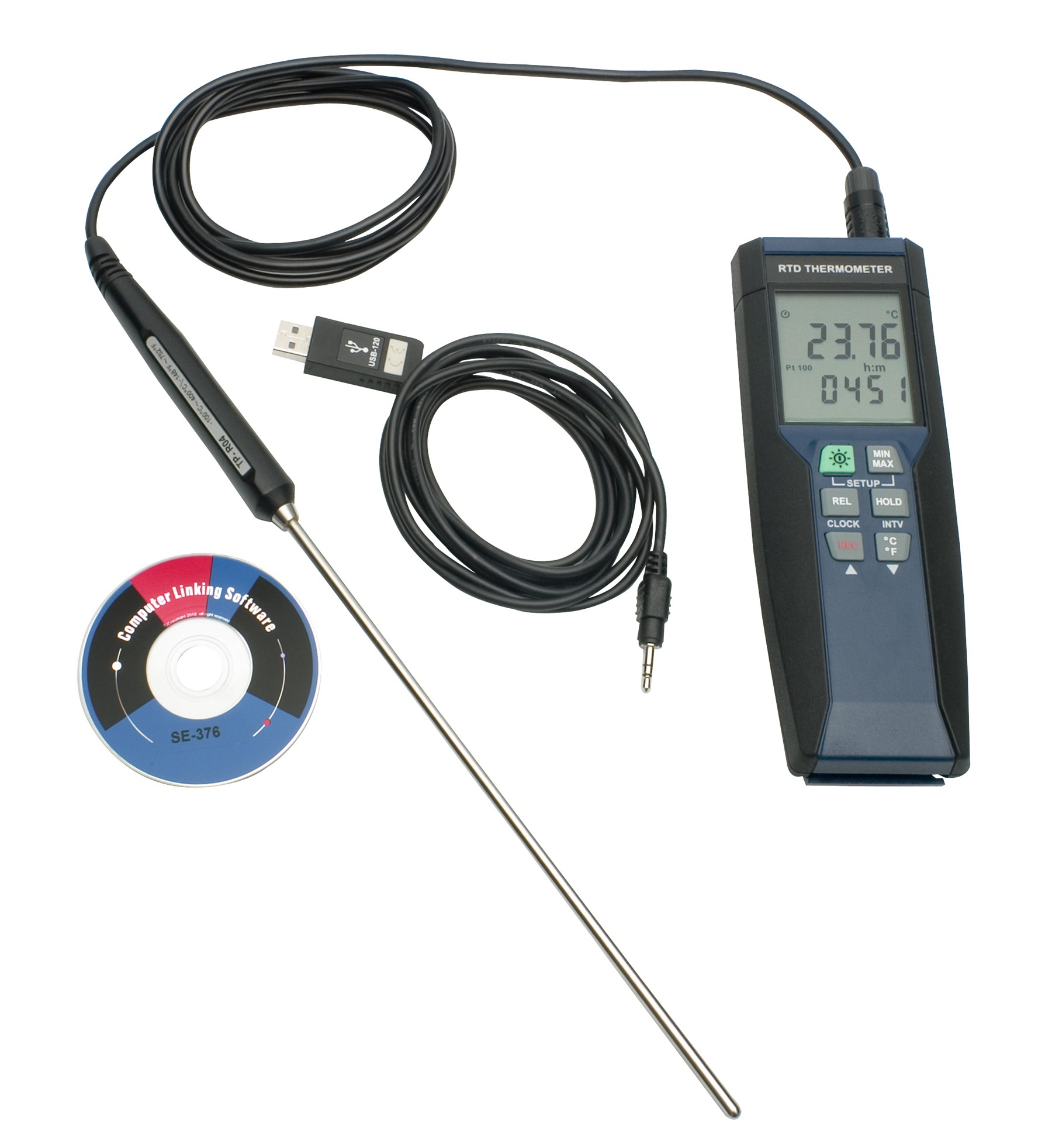 SP Bel-Art, H-B DURAC High Temp Precision RTD Electronic Thermometer / Data Logger; -100 to 400C (-148 to 752F), Individual Calibration Report