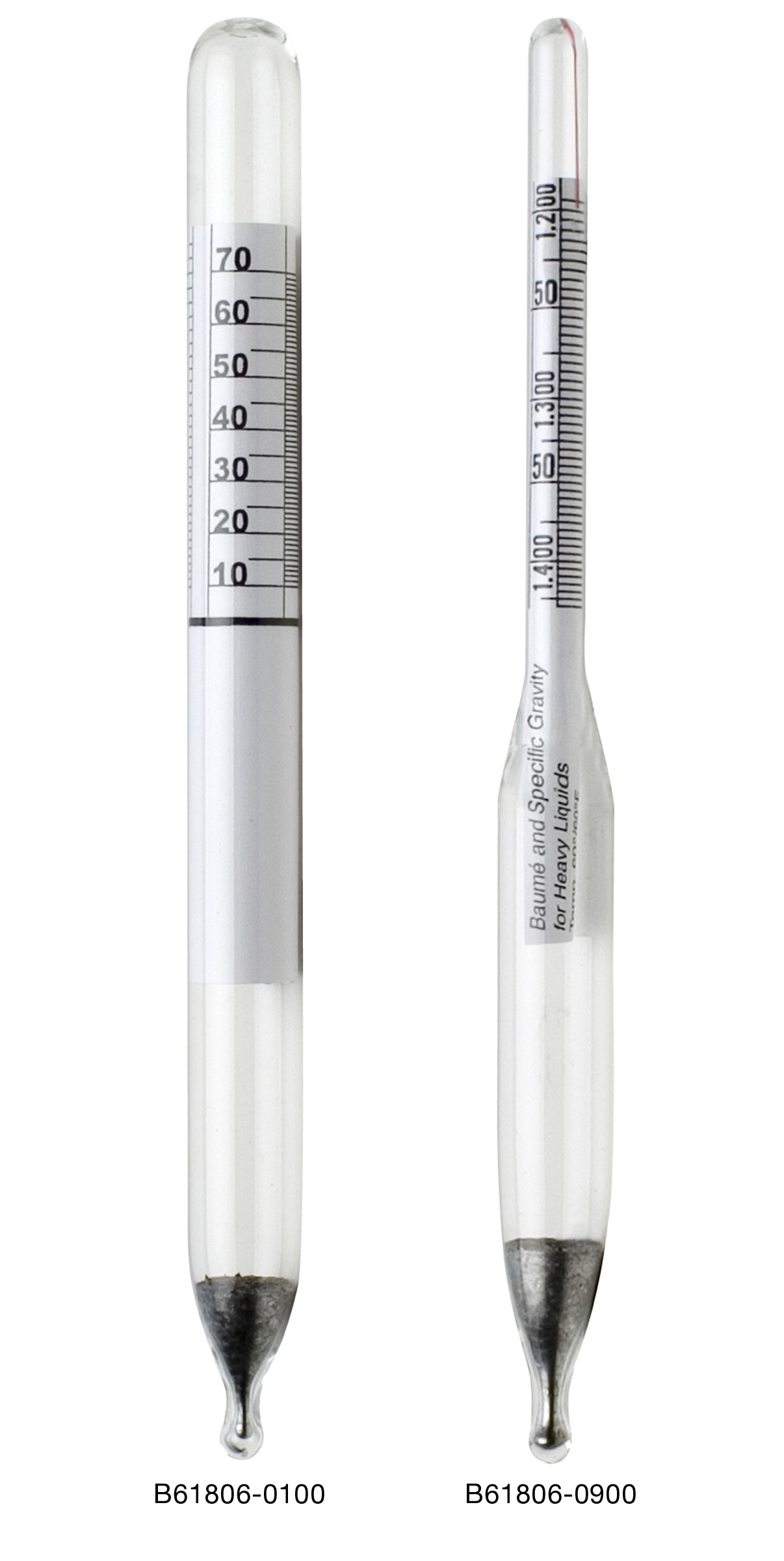 HB DURAC 1.000/1.225 Specific Gravity and 0/25 Degree Baume Dual Scale Hydrometer for Liquids