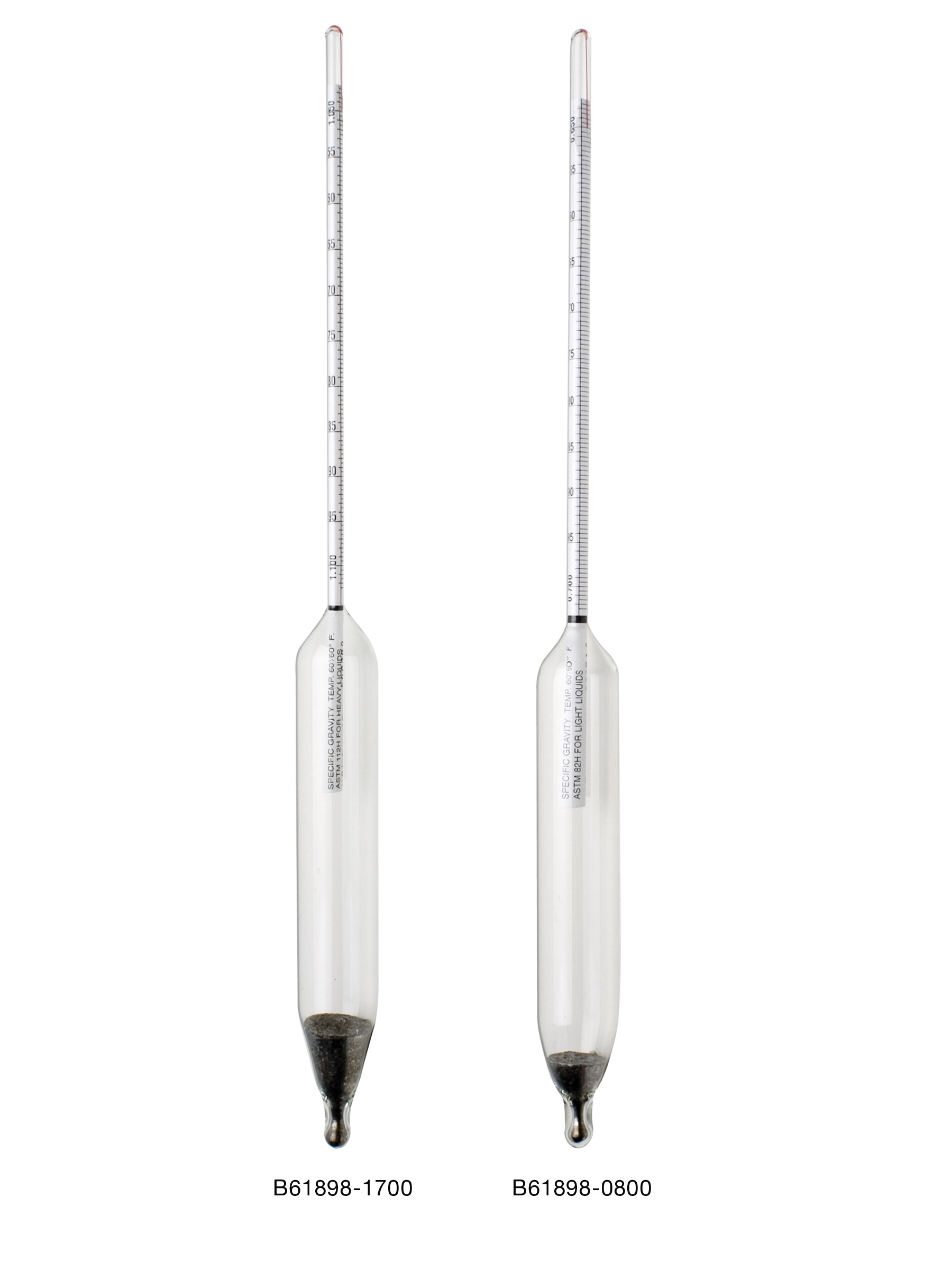 H-B DURAC ASTM Precision Specific Gravity Hydrometers with Individual Calibration Report; Traceable to NIST