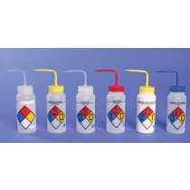 4-Color Wash Bottles – Right-to-Know, Safety-Labeled, Wide-Mouth