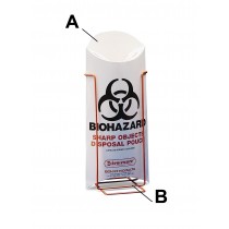 Biohazard Sharp Object Safety Pouch and Stand