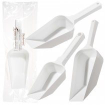 Sterileware Flat Bottom Sampling Scoops – White