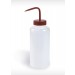 SP Bel-Art Wide-Mouth 1000ml (32oz) Polyethylene Wash Bottles; Red Polypropylene Cap, 53mm Closure (Pack of 4)