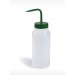 SP Bel-Art Wide-Mouth 500ml (16oz) Polyethylene Wash Bottles; Green Polypropylene Cap, 53mm Closure (Pack of 6)
