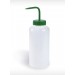 SP Bel-Art Wide-Mouth 1000ml (32oz) Polyethylene Wash Bottles; Green Polypropylene Cap, 53mm Closure (Pack of 4)