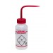 SP Bel-Art Safety-Vented / Labeled 2-Color Acetone Wide-Mouth Wash Bottles; 250ml (8oz), Polyethylene w/Red Polypropylene Cap (Pack of 3)