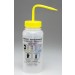 SP Bel-Art Safety-Labeled 4-Color Isopropanol Wide-Mouth Wash Bottles; 500ml (16oz), Polyethylene w/Yellow Polypropylene Cap (Pack of 4)