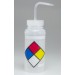 SP Bel-Art Safety-Labeled 4-Color LYOB Wide-Mouth Wash Bottles; 500ml (16oz), Polyethylene w/Natural Polypropylene Cap (Pack of 4)