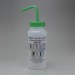 SP Bel-Art GHS Labeled Safety-Vented Methanol Wash Bottles; 500ml (16oz), Polyethylene w/Green Polypropylene Cap (Pack of 4)