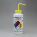 SP Bel-Art GHS Labeled Safety-Vented Sodium Hypochlorite (Bleach) Wash Bottles; 1000ml (32oz), Polyethylene w/Yellow Polypropylene Cap (Pack of 2)