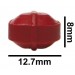 SP Bel-Art Spinbar Teflon Octagon Magnetic Stirring Bar; 12.7 x 8mm, Red