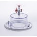 SP Bel-Art Clear Polycarbonate Mini Vacuum Desiccator with White Polypropylene Bottom; 0.02 cu. ft.