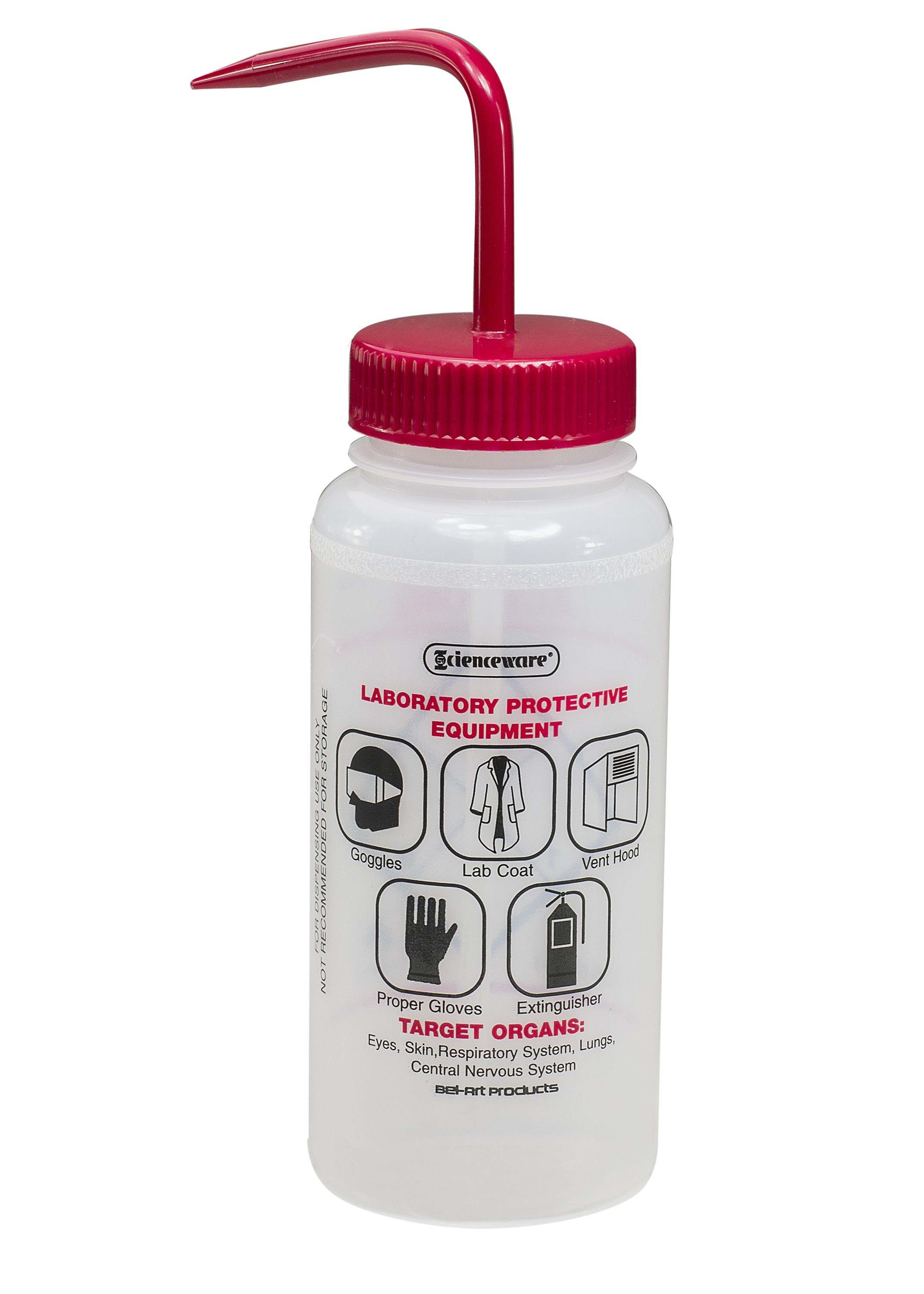 Bel-Art Products F11646-0622 LDPE Scienceware Safety-Labeled Wash Bottles 500 mL Capacity Acetone Label Pack of 6